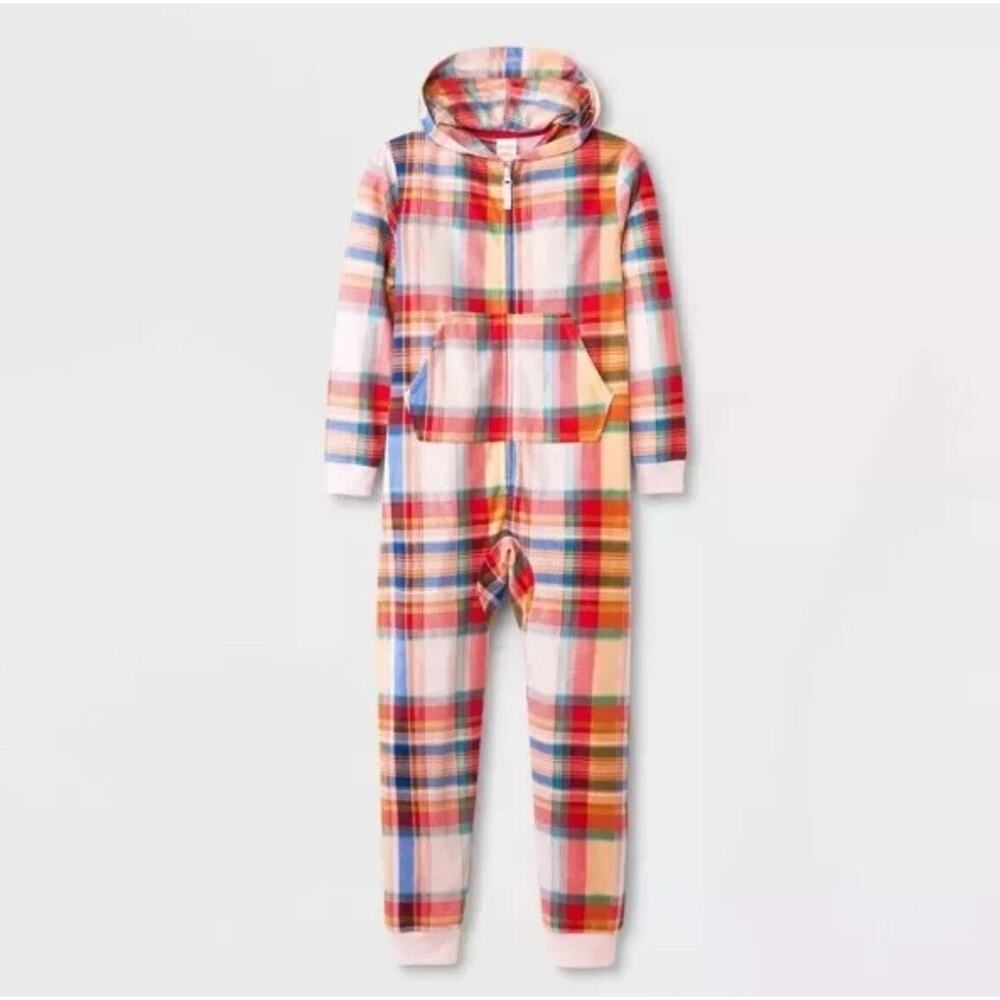 Cat & Jack Girls' Printed Sleeper Union Suit - Pink M NWT